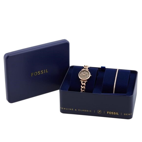 NWT Authentic Fossil Carlie Quartz Grey Dial Women's Watch - Picture 4 of 4